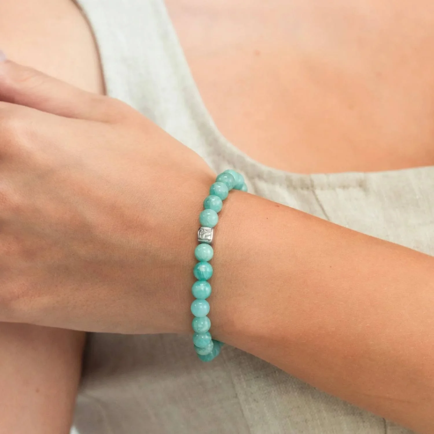 Alexander Lynggaard - Amazonite armbånd, 6 mm - Sølv - Image 2