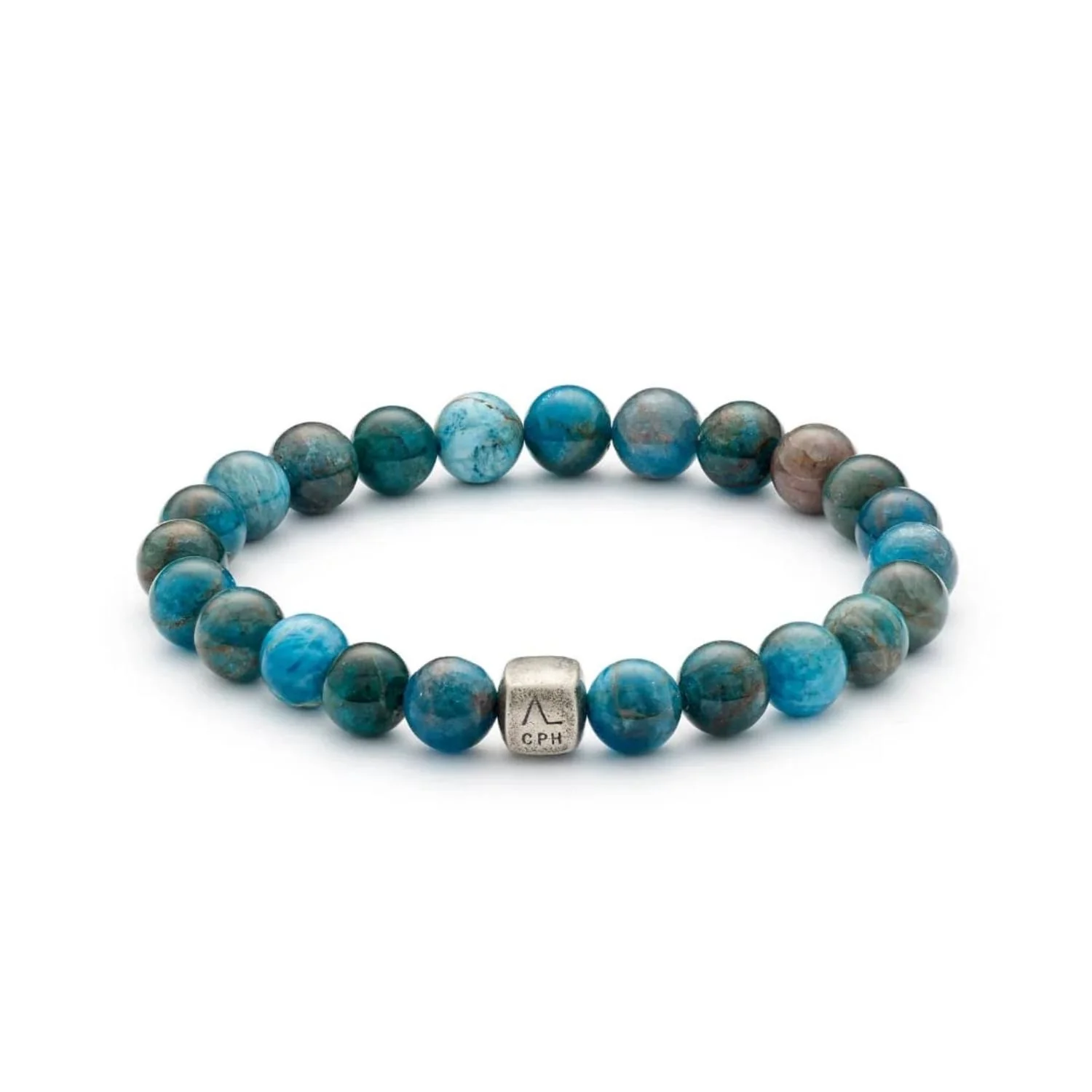 Alexander Lynggaard - Apatite armbånd, 8 mm - Oxideret sølv