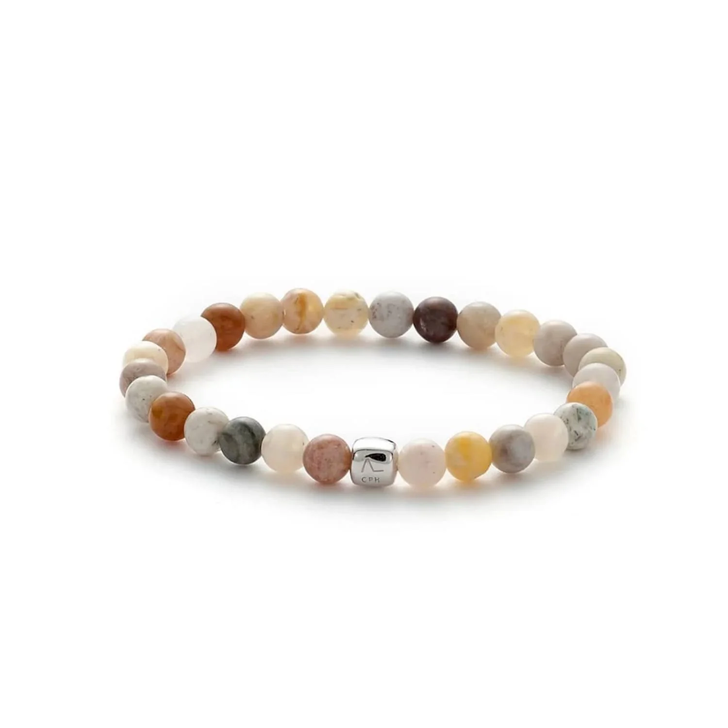 Alexander Lynggaard - Bamboo Leaf Agate armbånd, 6 mm - Sølv