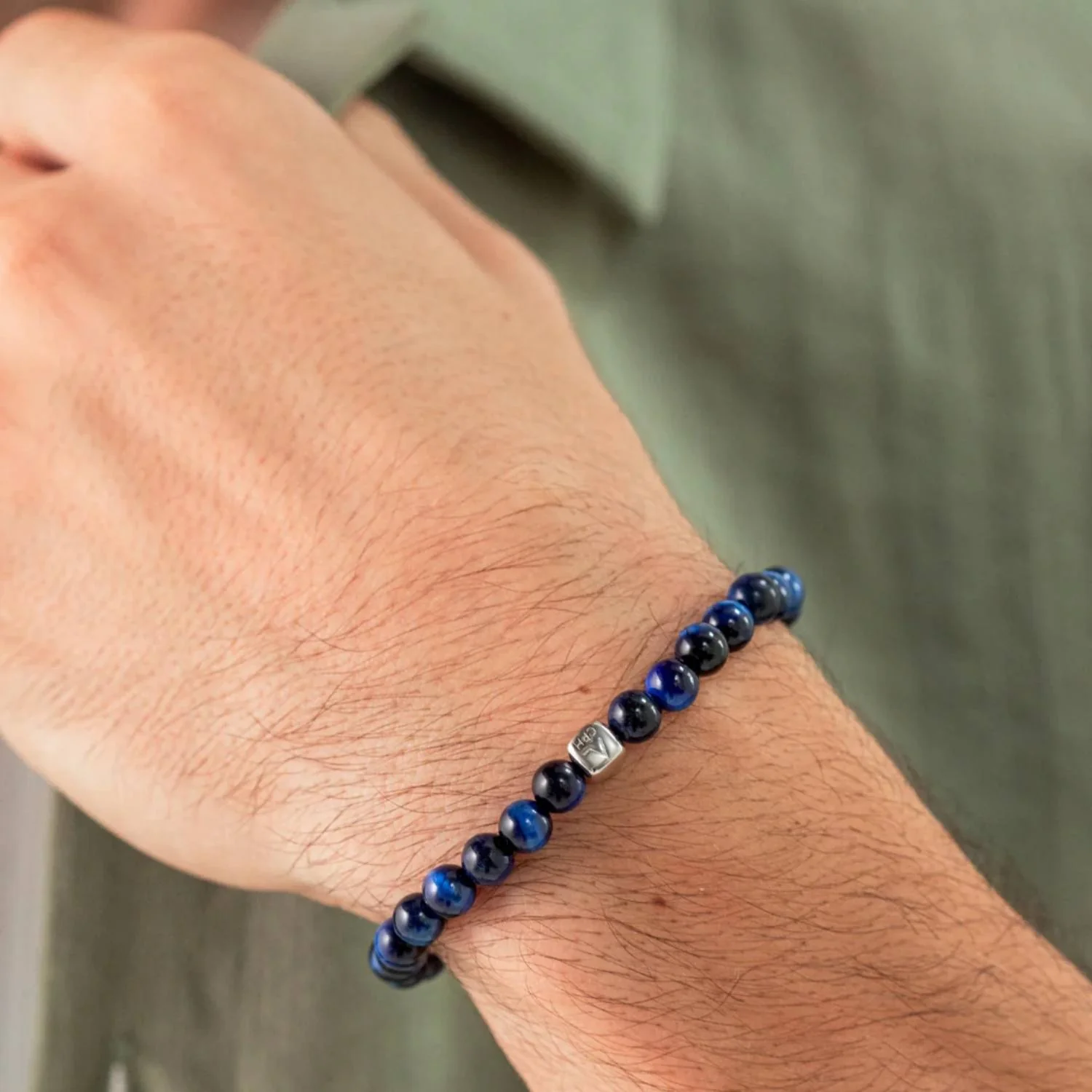 Alexander Lynggaard - Blue Tiger Eye armbånd, 6 mm - Sølv - Image 2