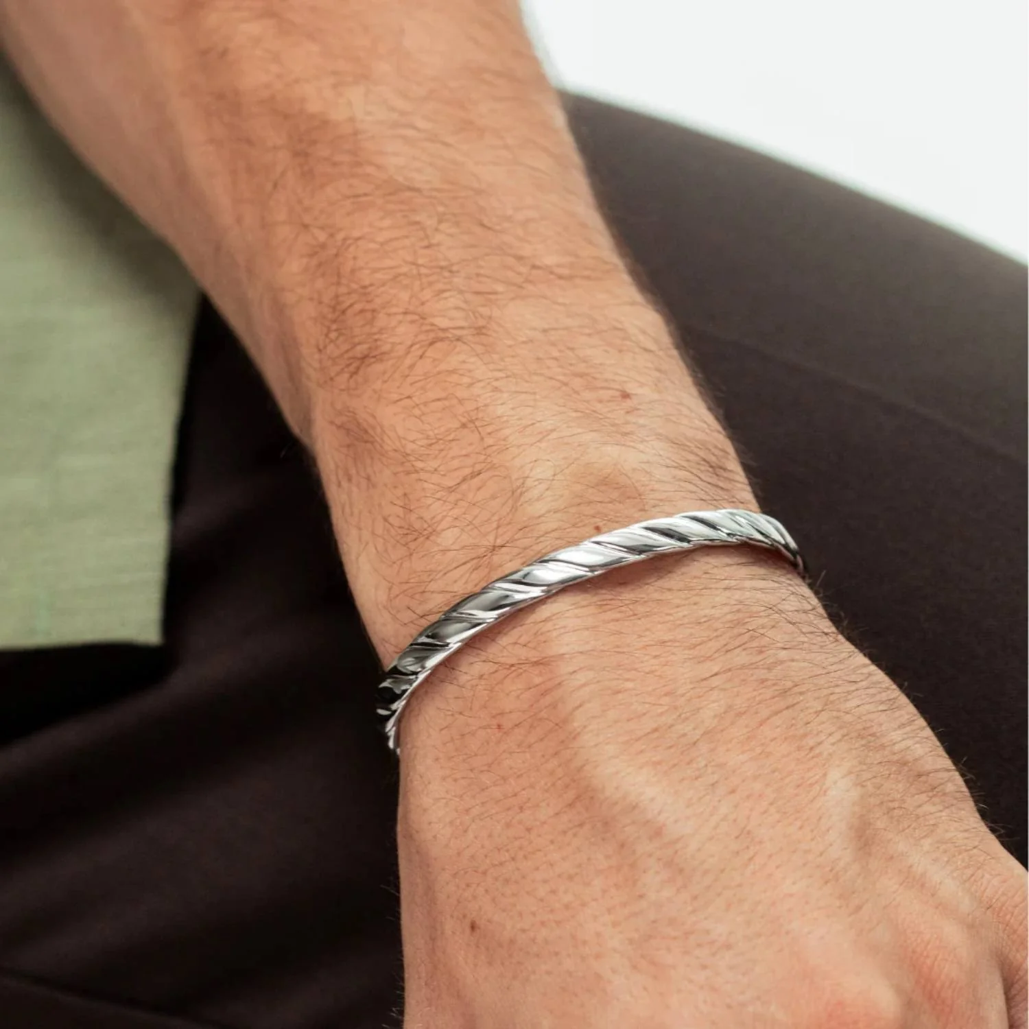 Alexander Lynggaard - Cable Bangle, 6 mm - Sølv - Image 4