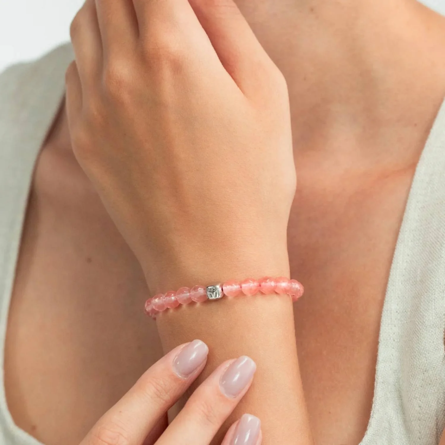 Alexander Lynggaard - Cherry Quartz armbånd, 6 mm - Sølv - Image 2