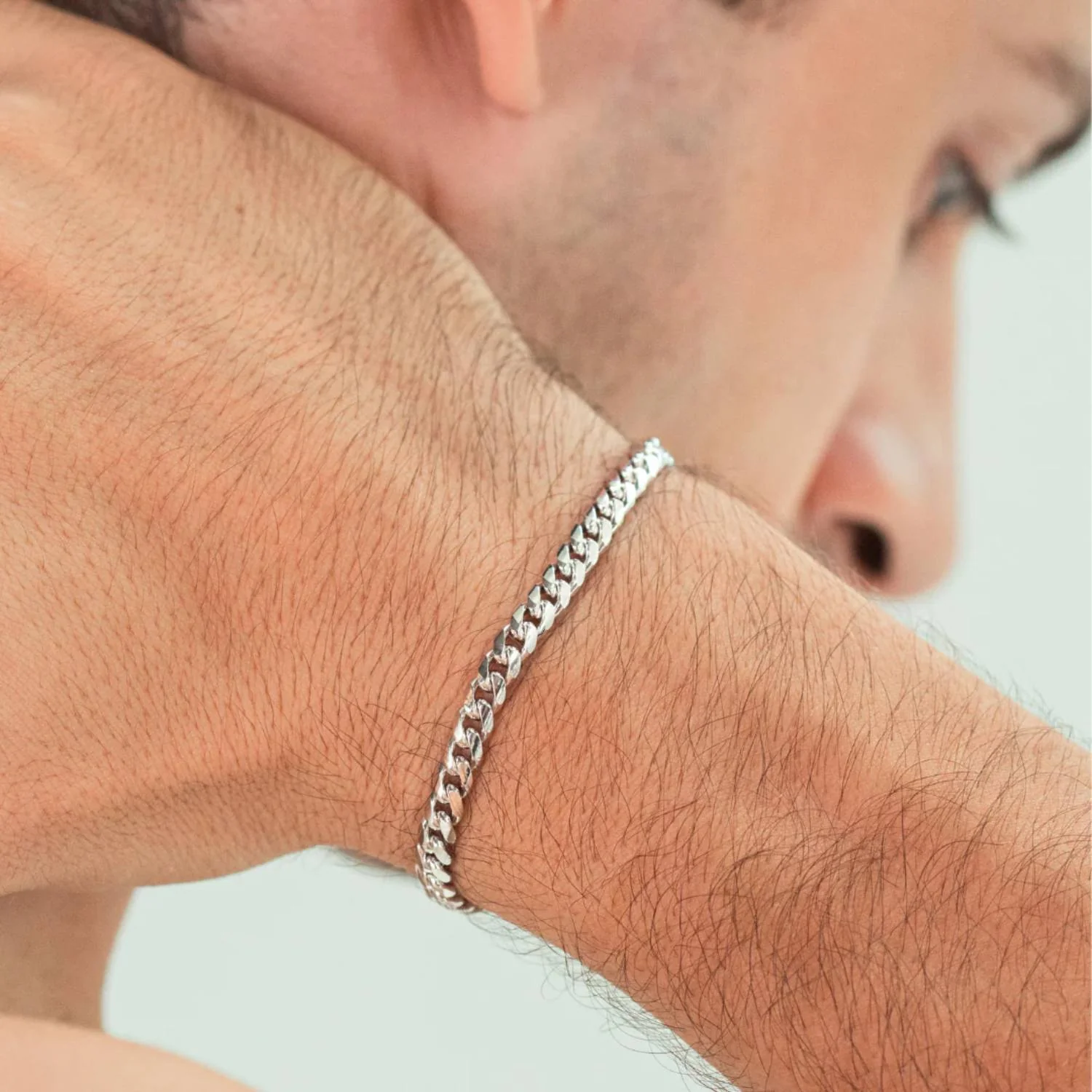 Alexander Lynggaard - Curb Chain armbånd, 5 mm - Sølv - Image 2