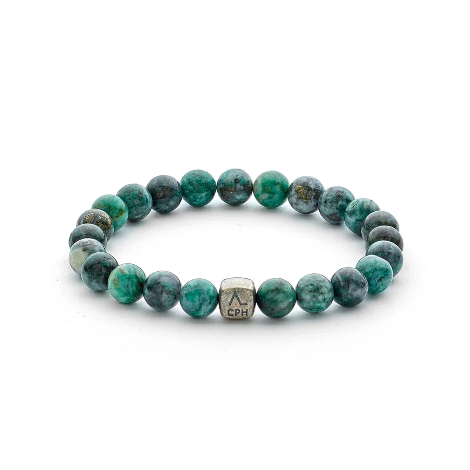 Alexander Lynggaard - Dioptase armbånd, 8 mm - Oxideret sølv