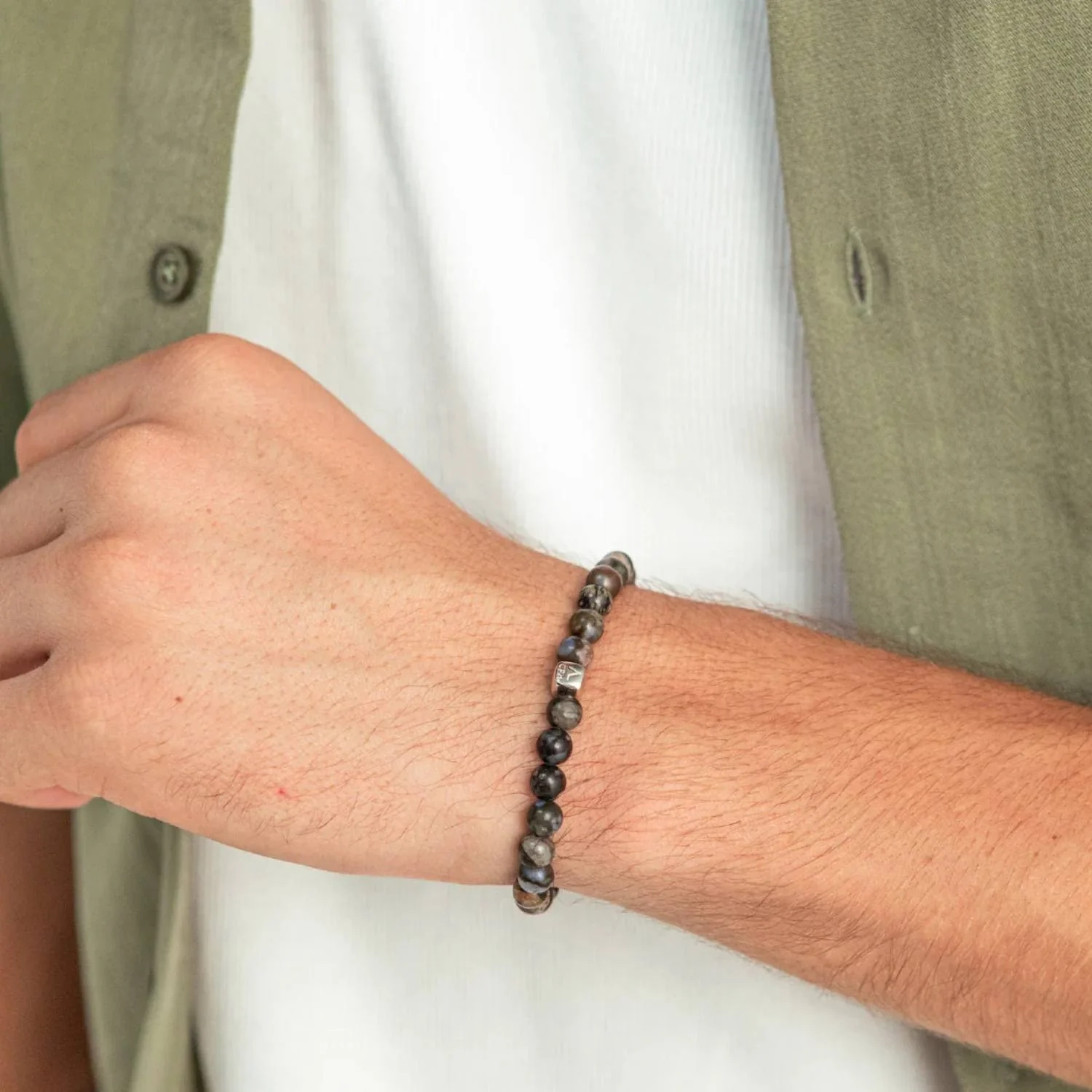 Alexander Lynggaard - Glaucophane armbånd, 6 mm - Sølv - Image 2