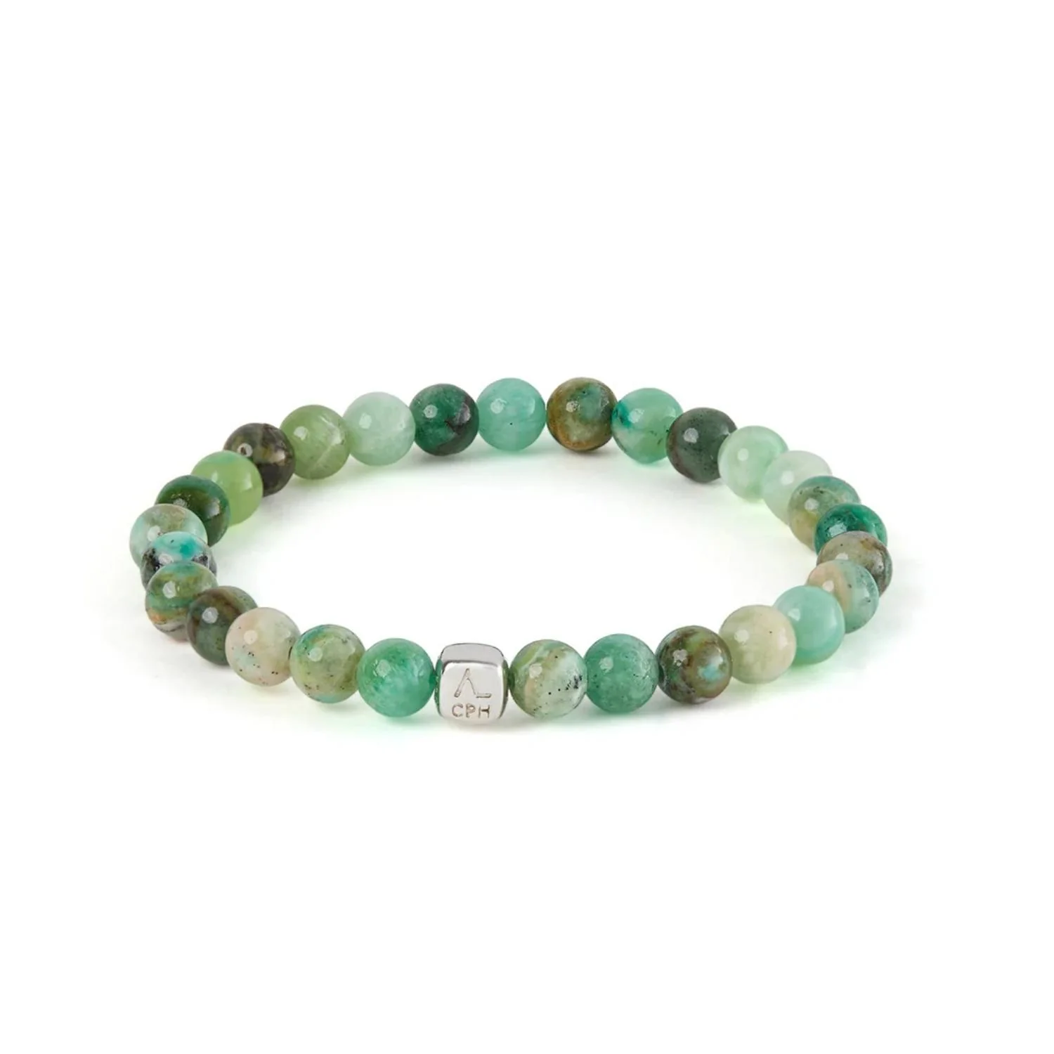 Alexander Lynggaard - Green Line Jasper armbånd, 6 mm - Sølv
