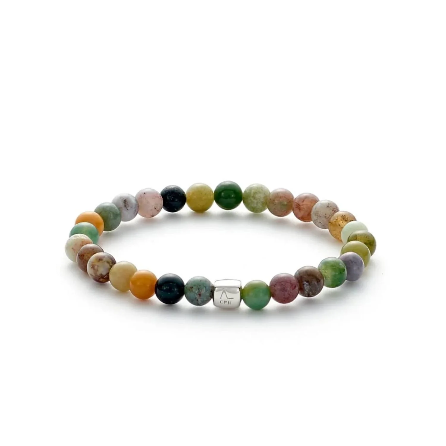 Alexander Lynggaard - Indian Agate armbånd, 6 mm - Sølv