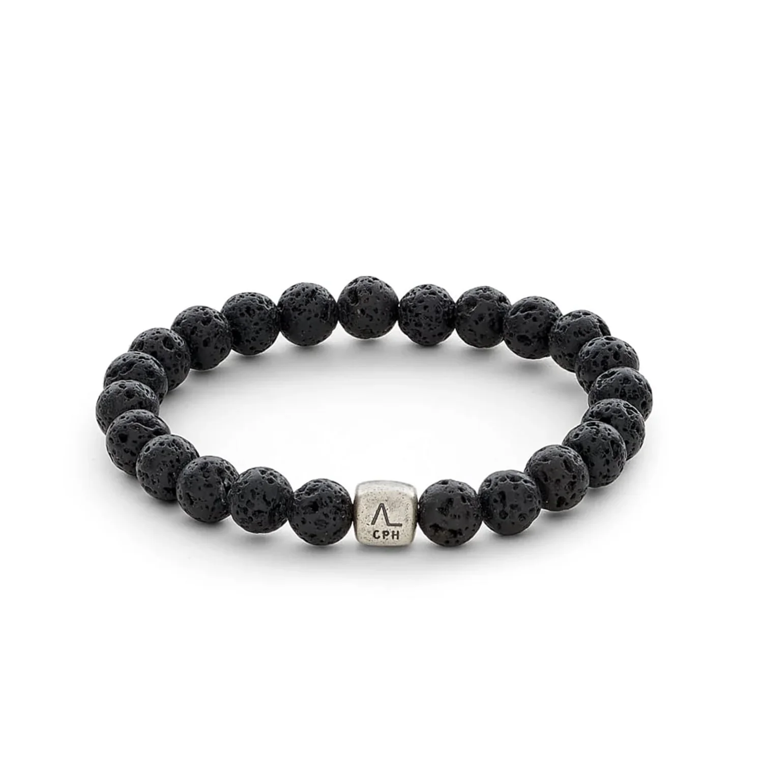 Alexander Lynggaard - Lava Stone armbånd, 8 mm - Oxideret sølv