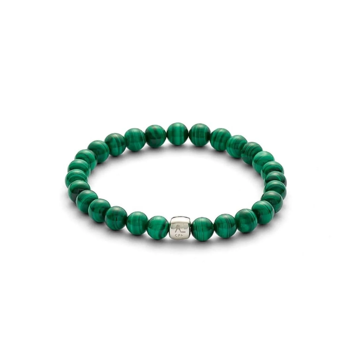 Alexander Lynggaard - Malachite armbånd, 6 mm - Sølv