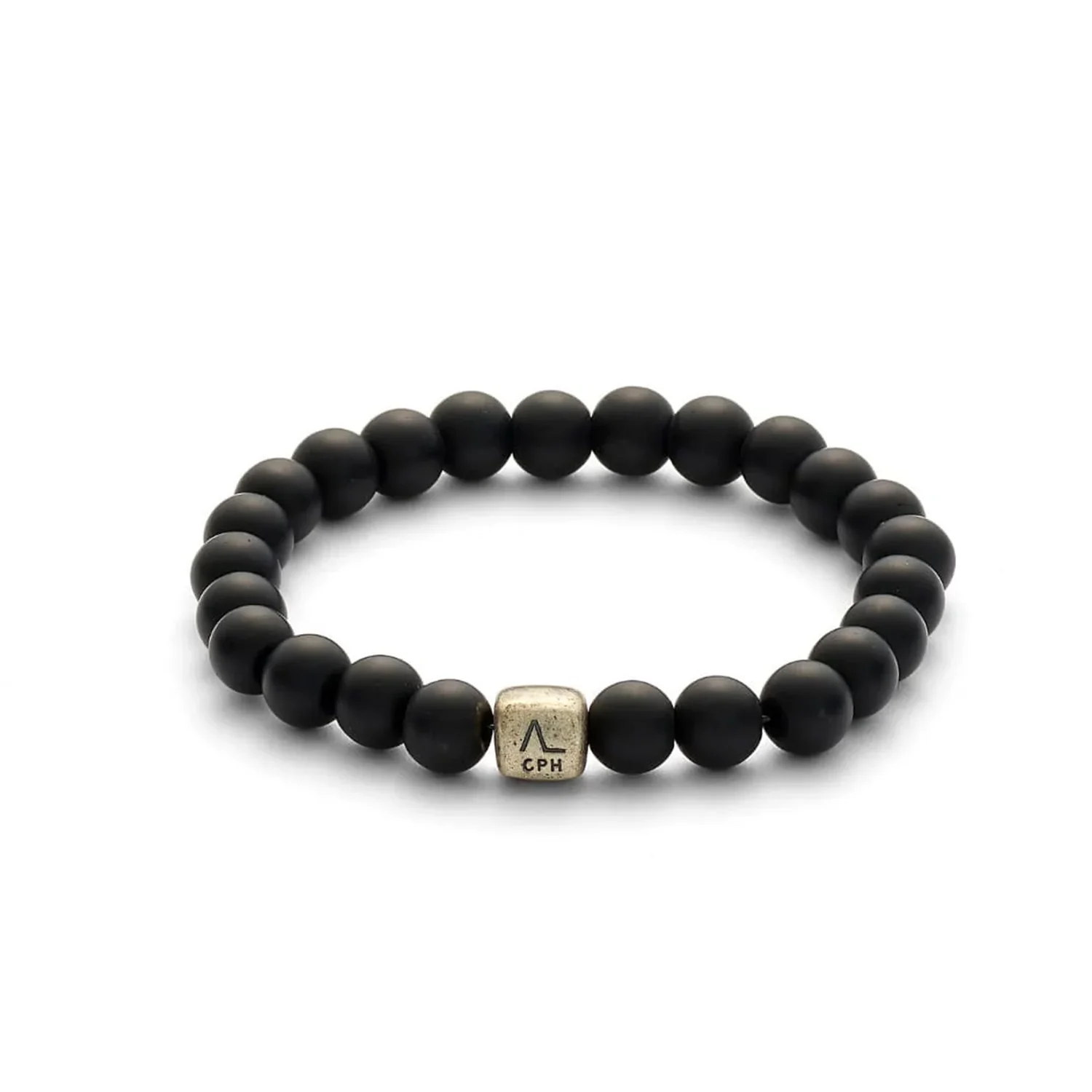 Alexander Lynggaard - Onyx Matte armbånd, 8 mm - Oxideret sølv