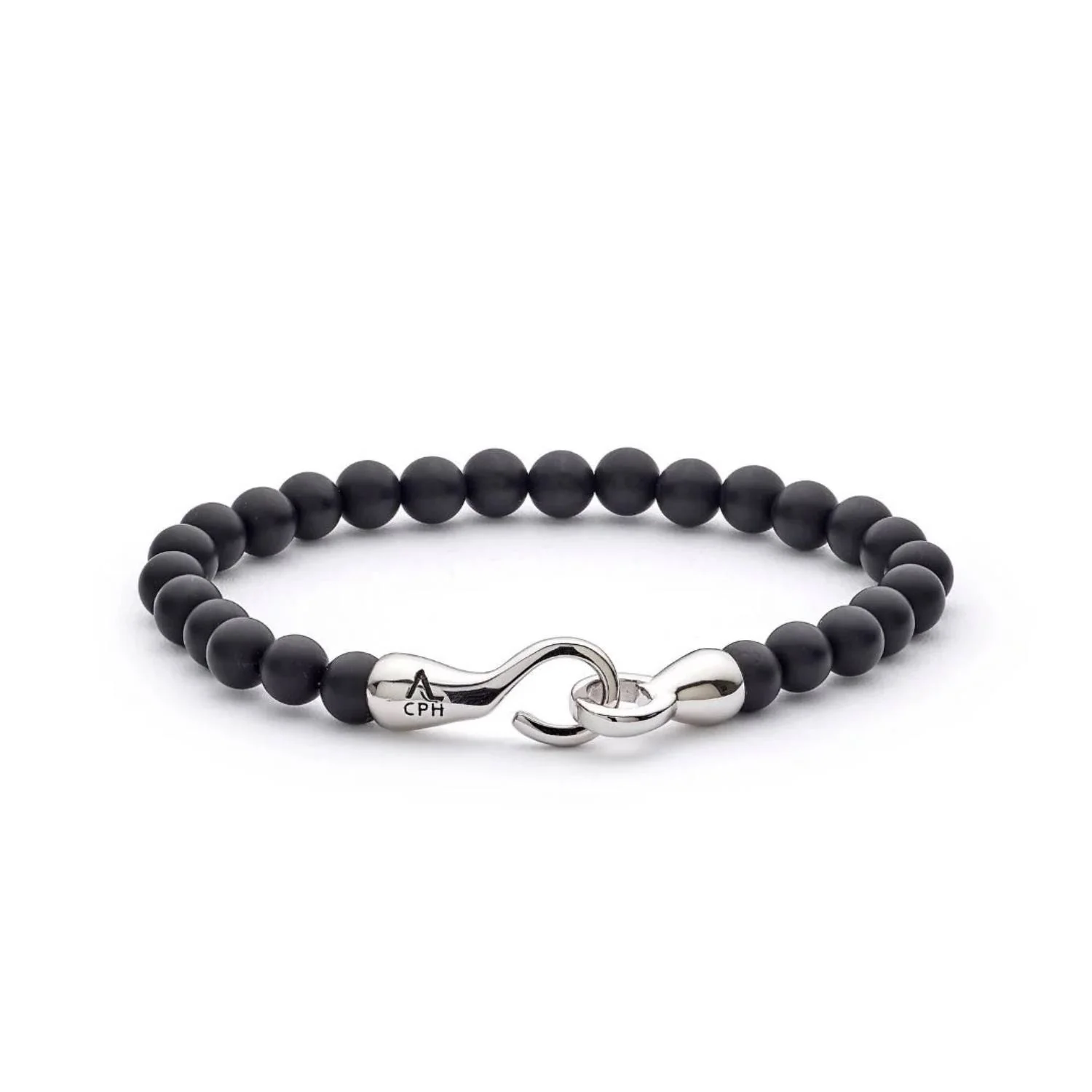 Alexander Lynggaard - Onyx Matte Hook Clasp armbånd 6 mm - Sølv