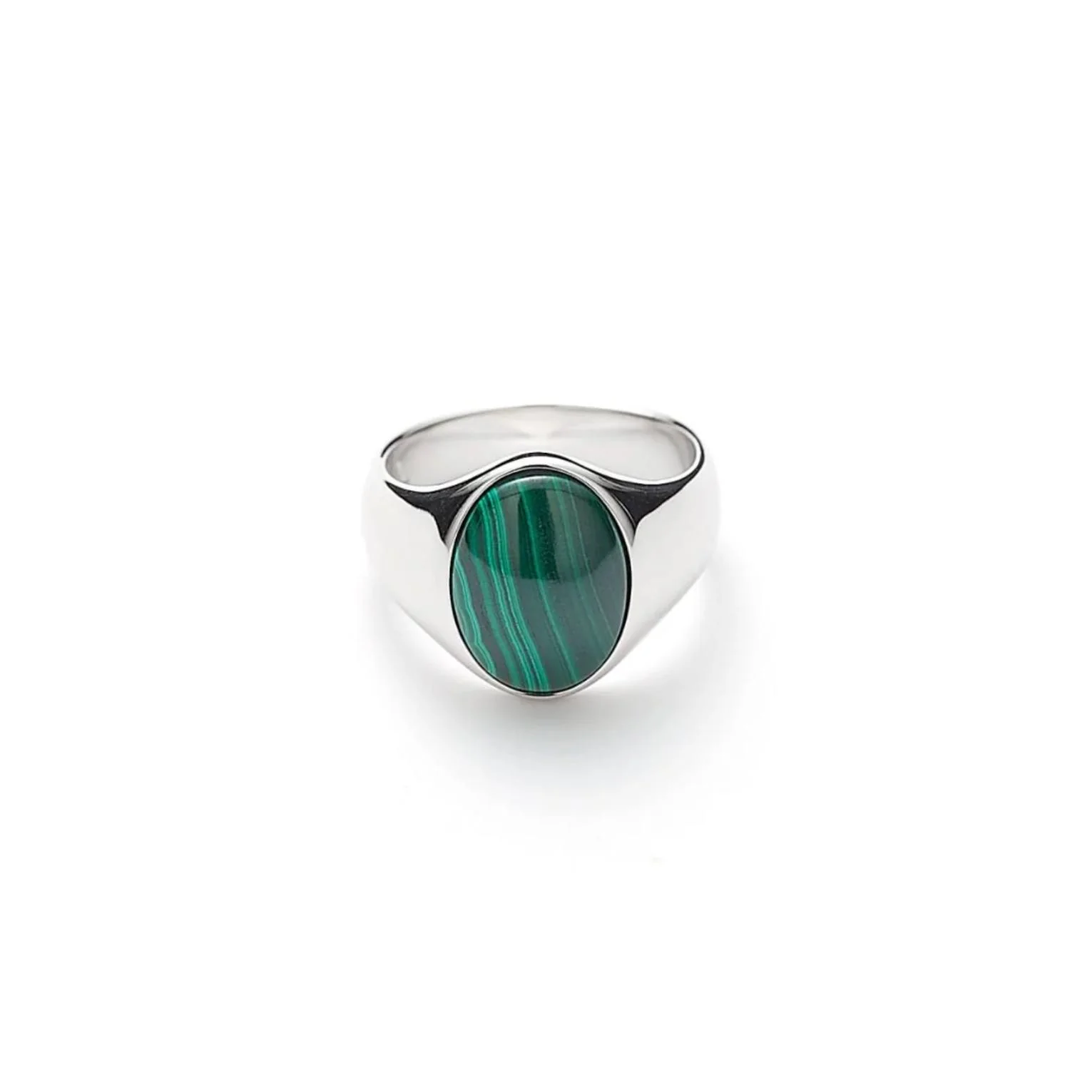 Alexander Lynggaard - Oval Signet Malachite ring - Sølv