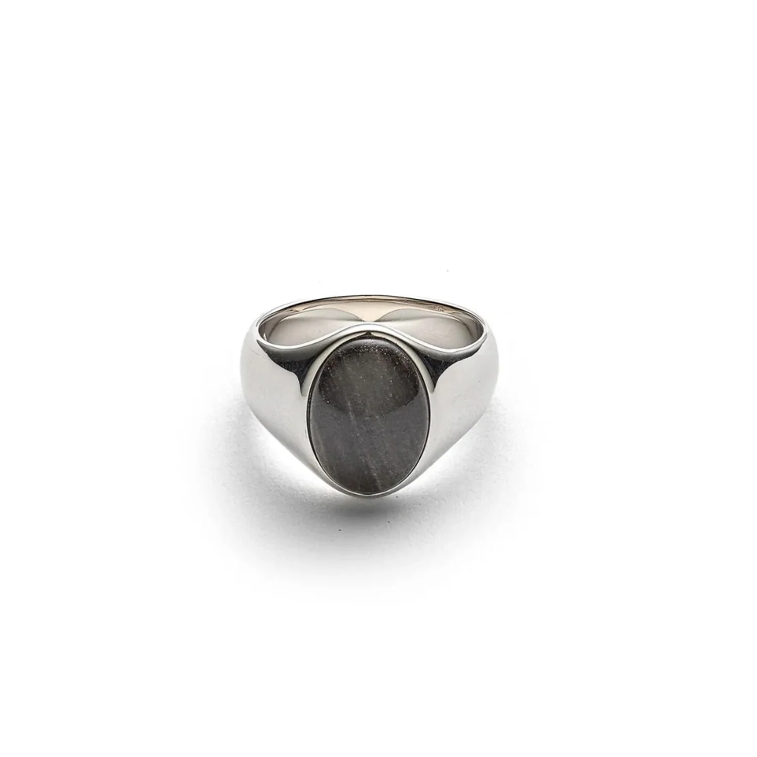 Alexander Lynggaard - Oval Signet Silver Obsidian ring - Sølv