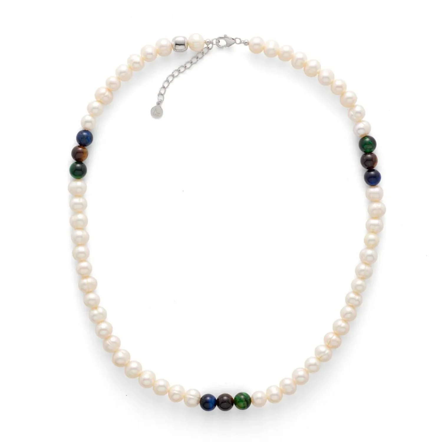 Alexander Lynggaard - Pearl Mixed Tiger Eye halskæde, 50 cm/8 mm - Sølv