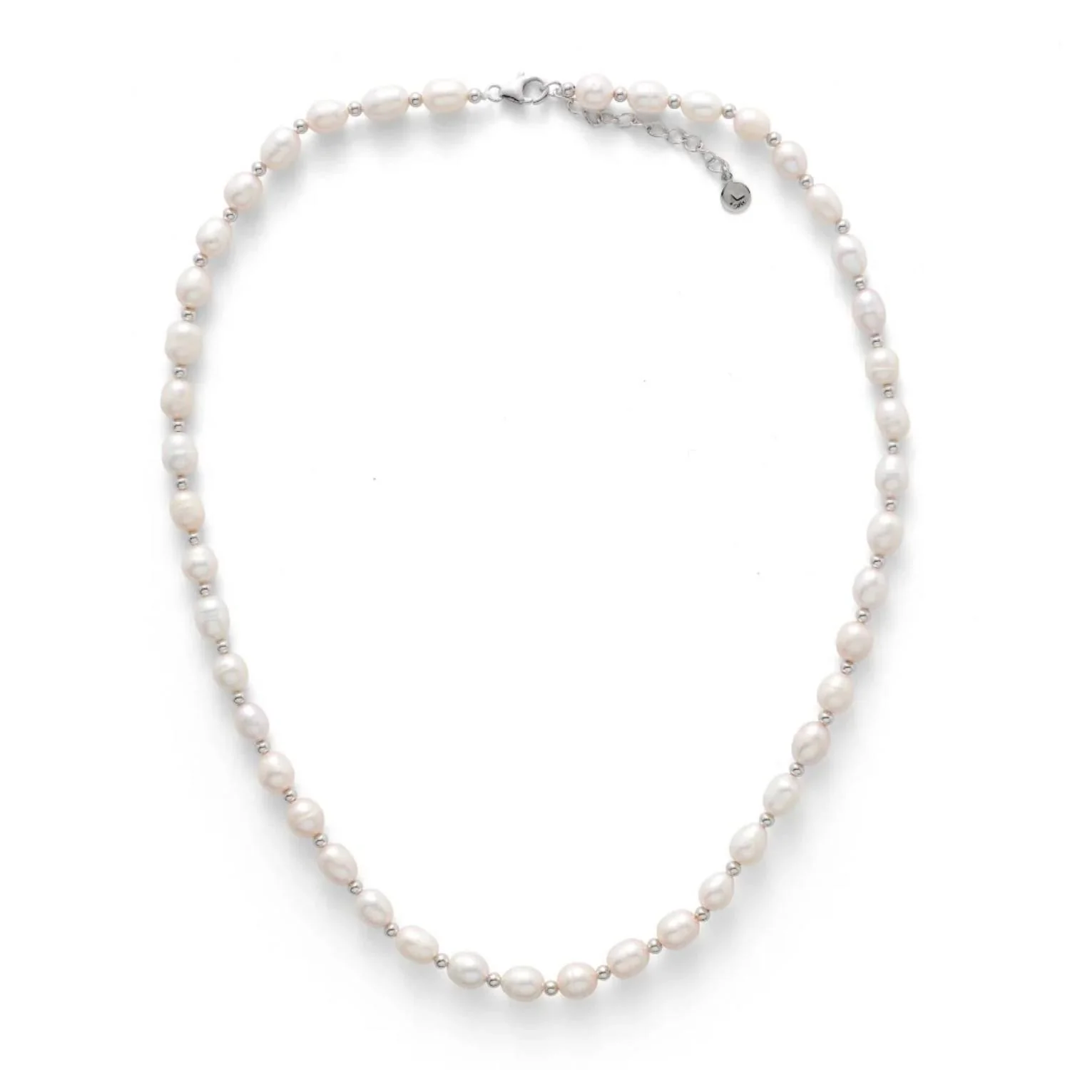 Alexander Lynggaard - Pearl & Silver Bead halskæde, 50 cm/8 mm - Sølv