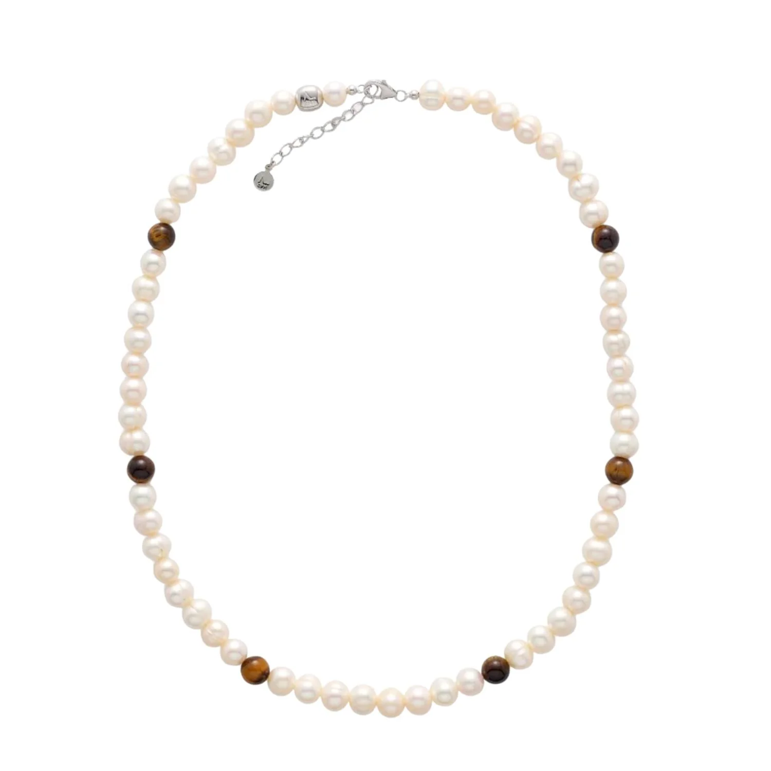Alexander Lynggaard - Pearl Tiger Eye halskæde, 50 cm/8 mm - Sølv