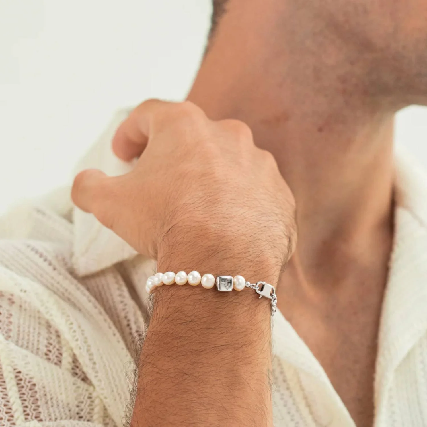 Alexander Lynggaard - Pearls & Chain armbånd, 6 mm - Sølv - Image 2
