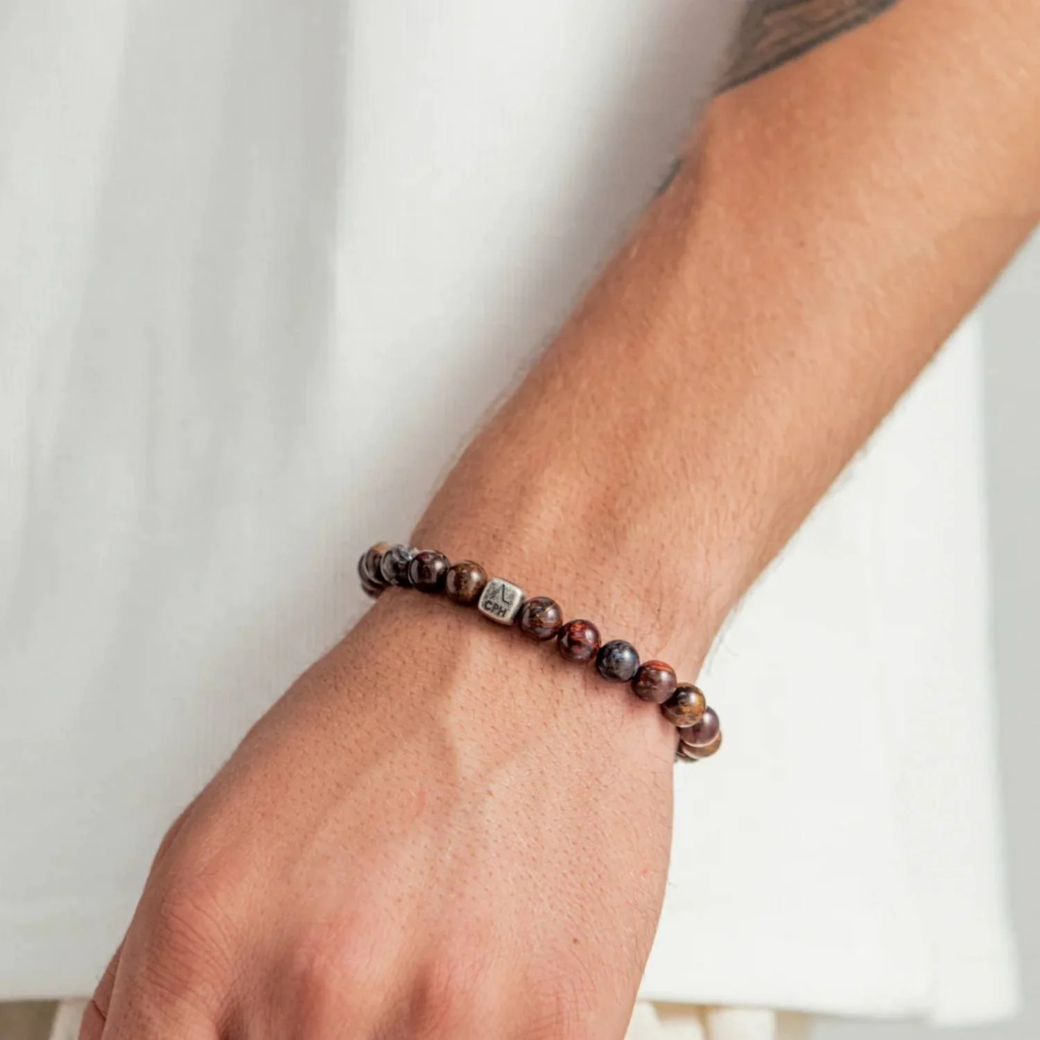 Alexander Lynggaard - Pietersite armbånd, 8 mm - Oxideret sølv - Image 2