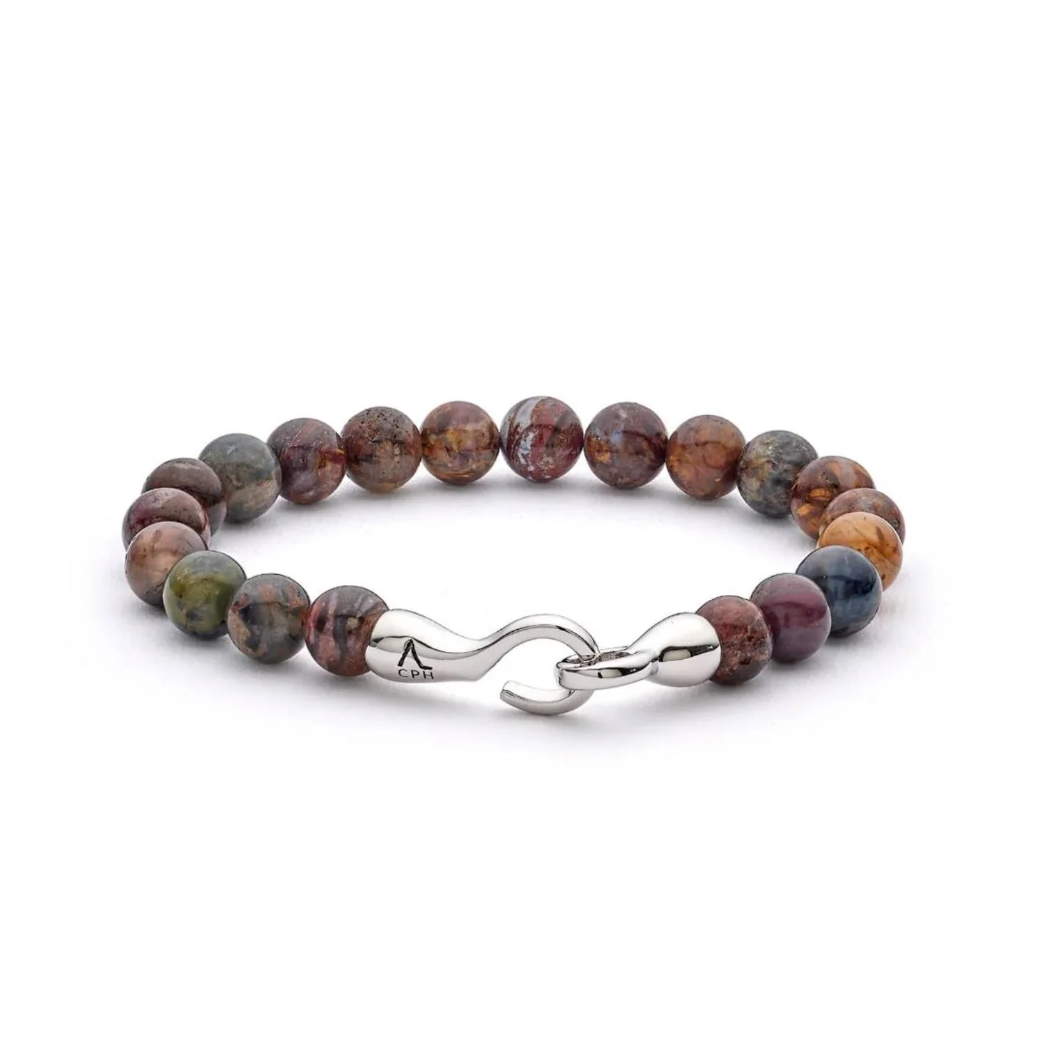 Alexander Lynggaard - Pietersite Hook Clasp armbånd, 8 mm - Sølv