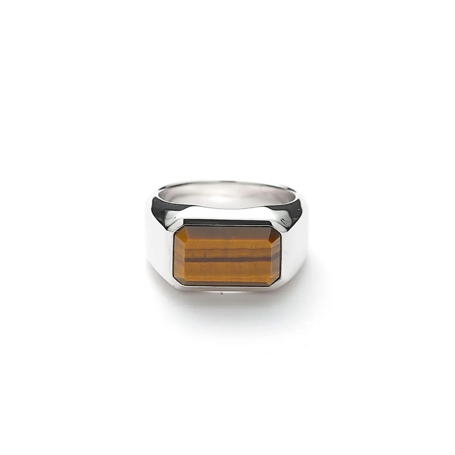 Alexander Lynggaard - Rectangle Signet Tiger Eye ring - Sølv