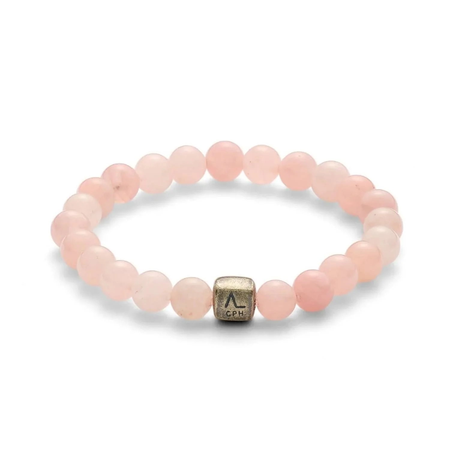 Alexander Lynggaard - Rose Quartz armbånd, 8 mm - Oxideret sølv