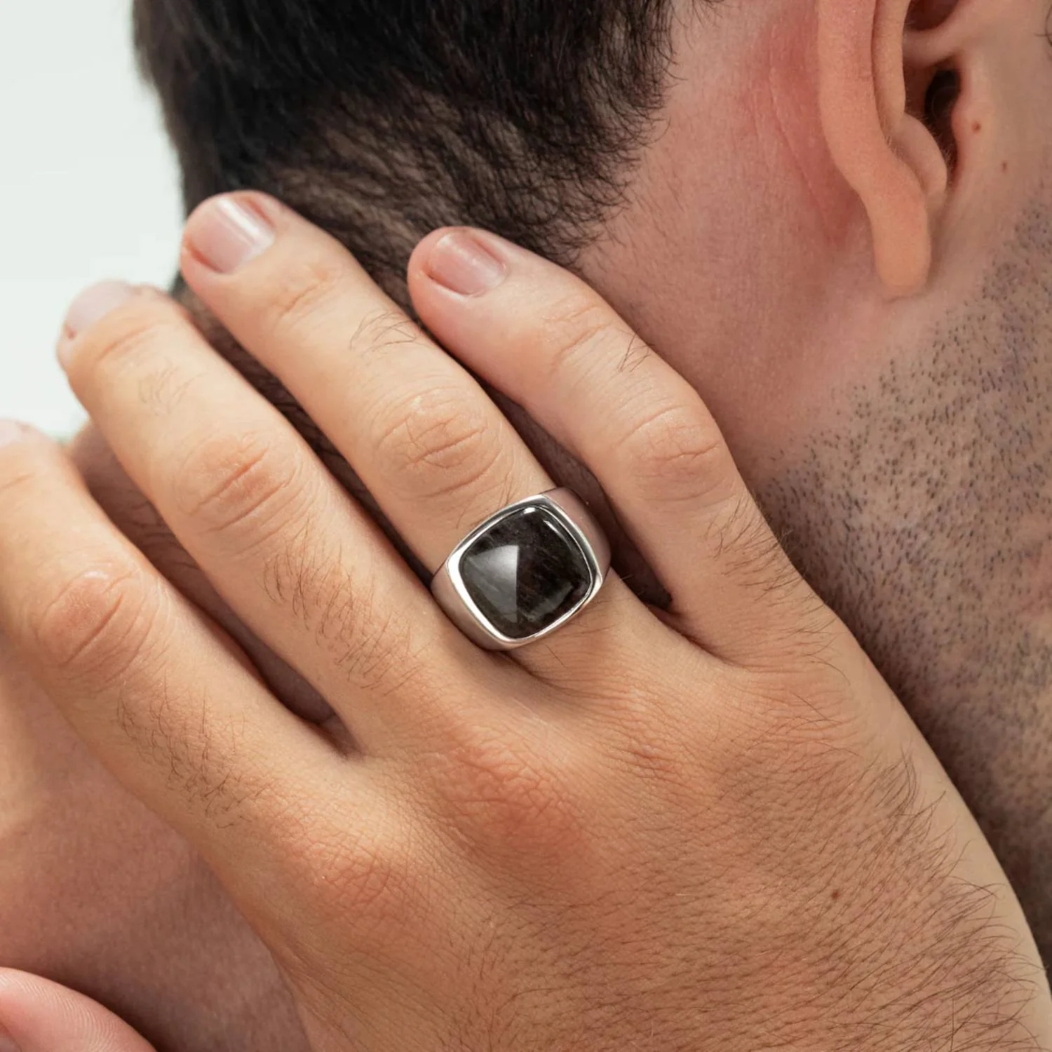 Alexander Lynggaard - Signet Silver Obsidian ring - Sølv - Image 2