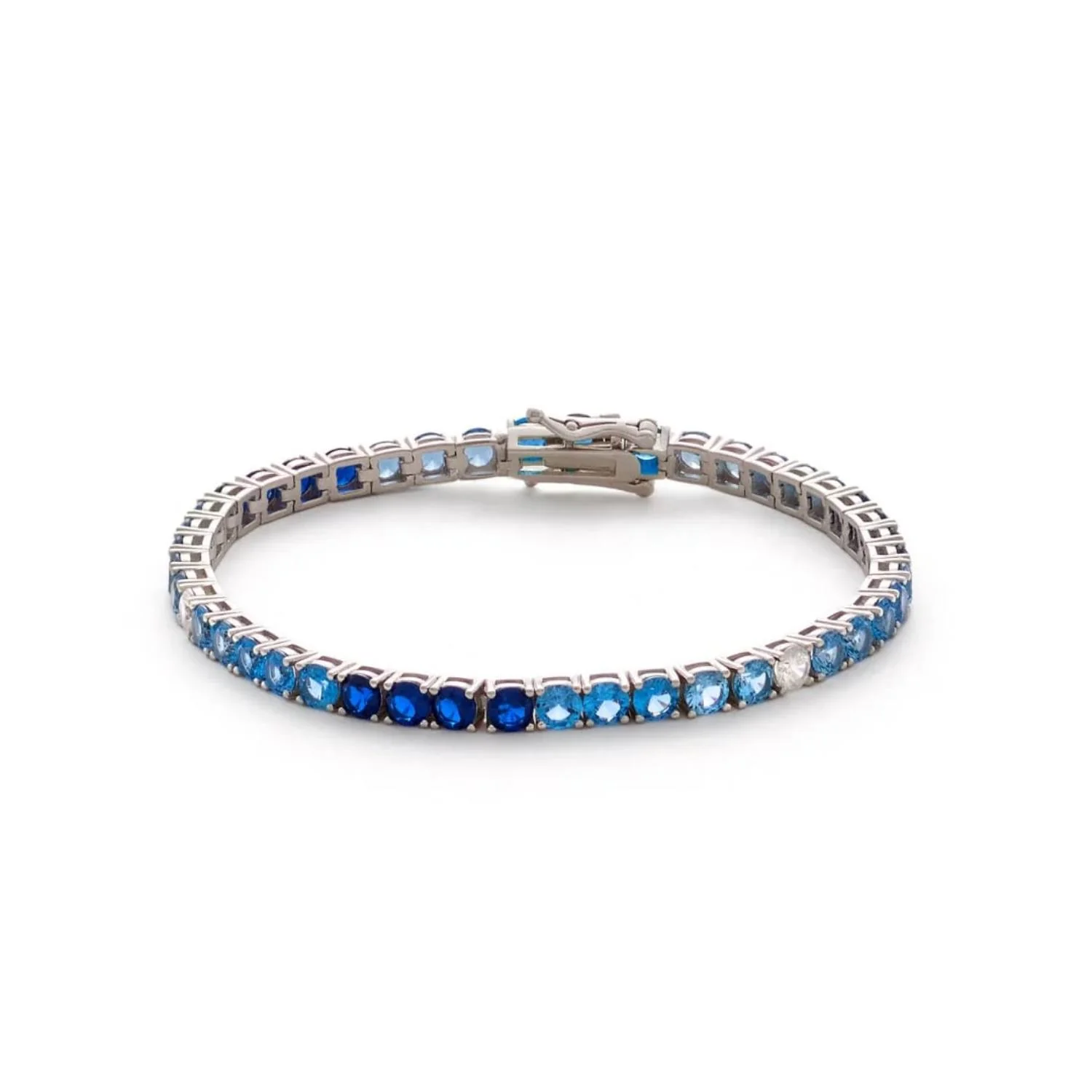 Alexander Lynggaard - Tennis Blue armbånd - Sølv