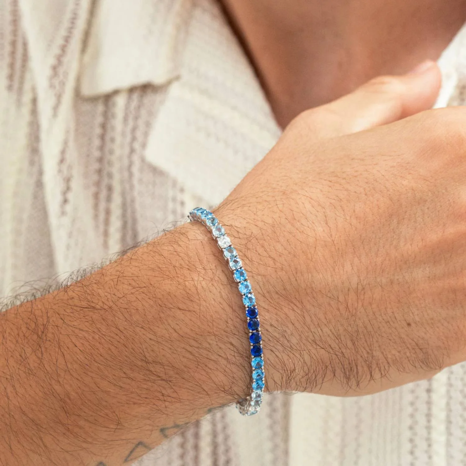 Alexander Lynggaard - Tennis Blue armbånd - Sølv - Image 2