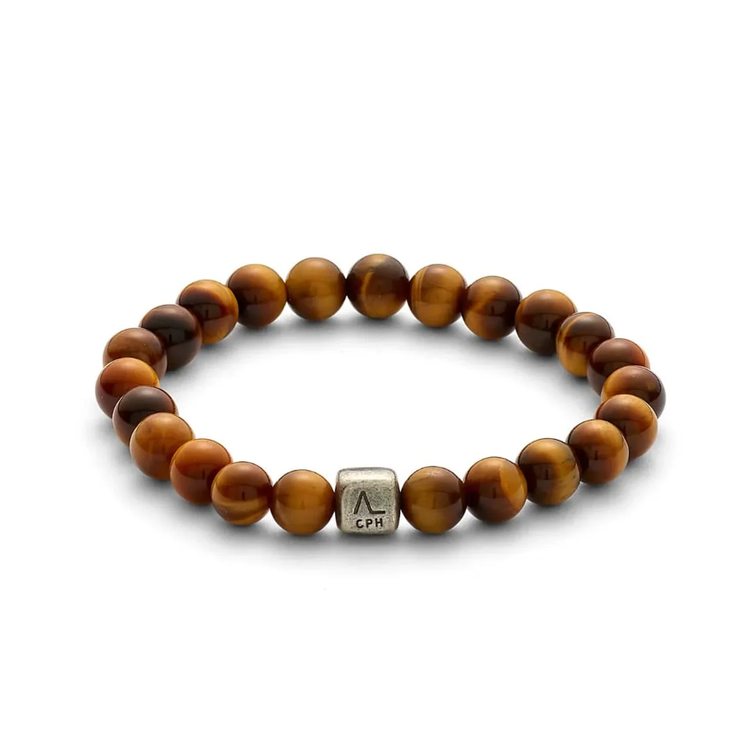 Alexander Lynggaard - Tiger Eye armbånd, 8 mm - Oxideret sølv
