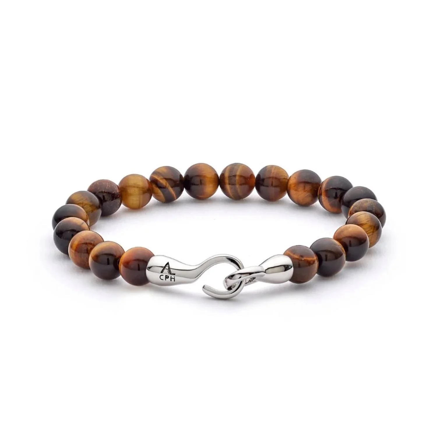 Alexander Lynggaard - Tiger Eye Hook Clasp armbånd, 8 mm - Sølv