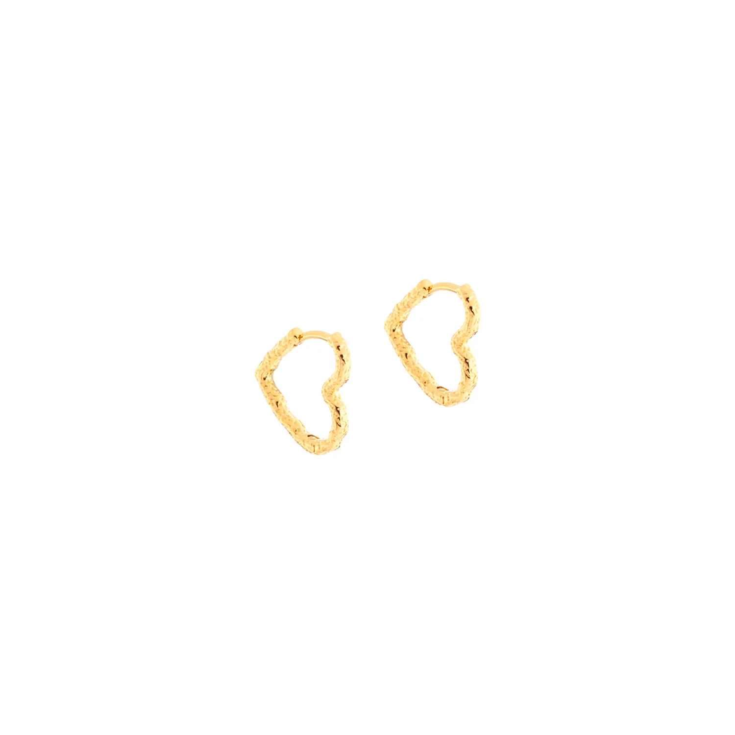 Aqua Dulce - Love Me Heart hoops, 16 mm - Forgyldt sølv