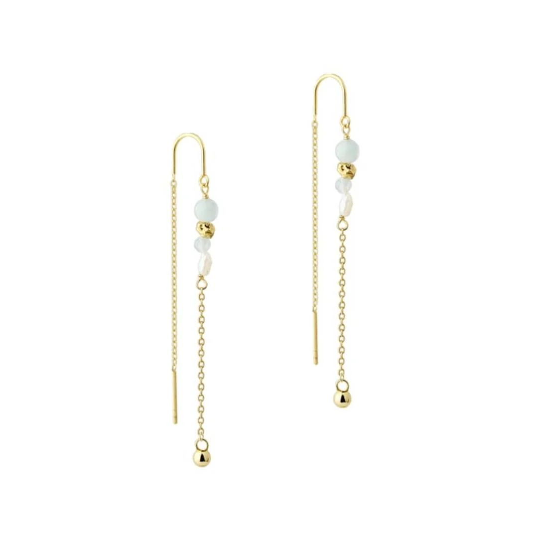 Aqua Dulce - Sinna Pearl Thread ørehænger - Forgyldt sølv