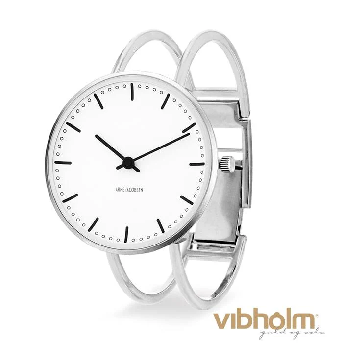 Arne Jacobsen - City Hall Bangle Ur Ø34 mm - stål 53201-1618
