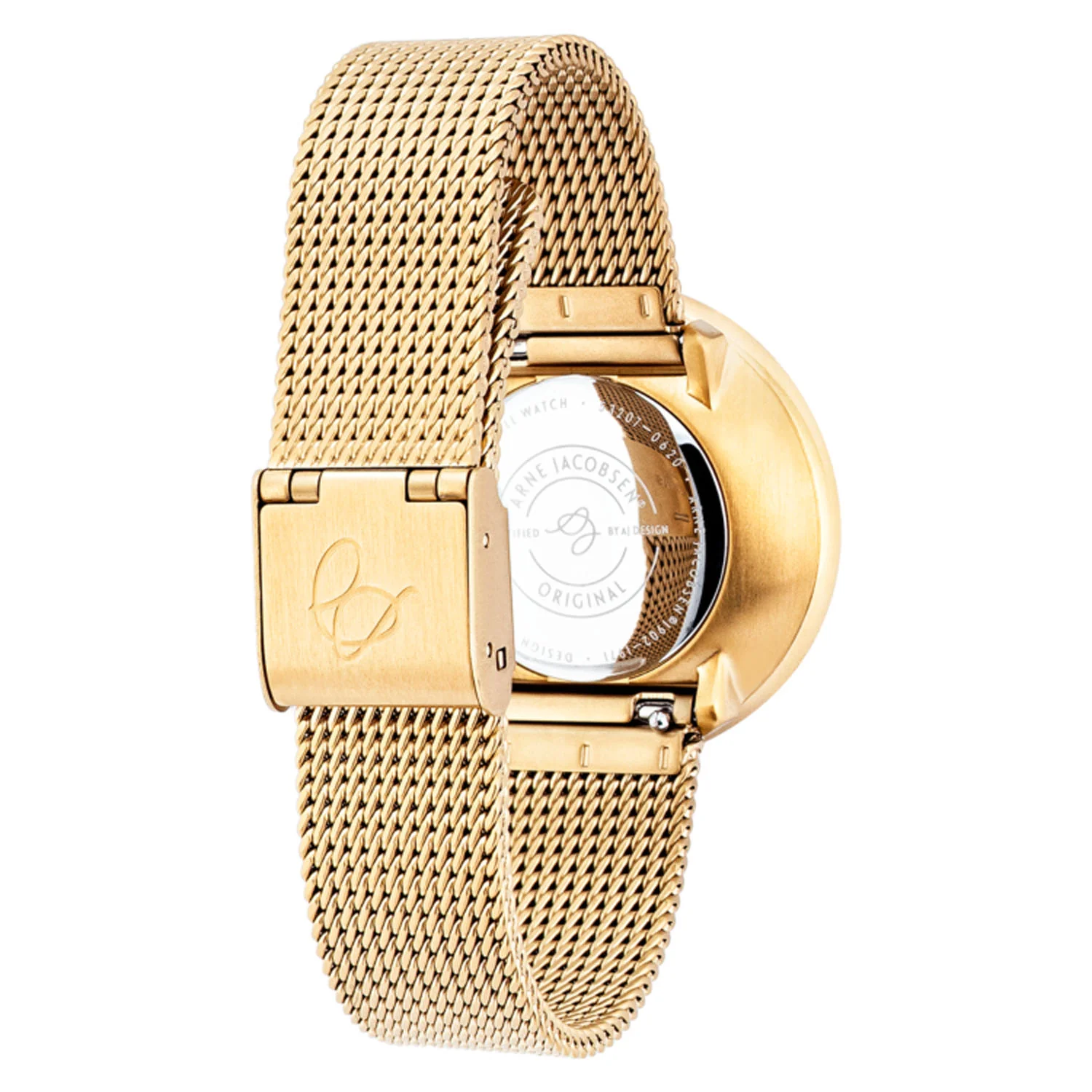 Arne Jacobsen - City Hall Ivory Bloom armbåndsur, Ø 34 mm - Guld PVD med mesh - Image 4