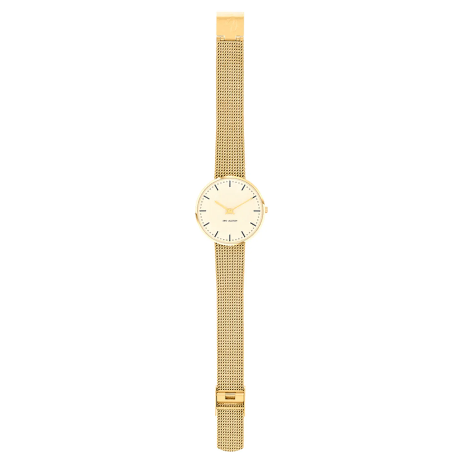 Arne Jacobsen - City Hall Ivory Bloom armbåndsur, Ø 34 mm - Guld PVD med mesh - Image 5