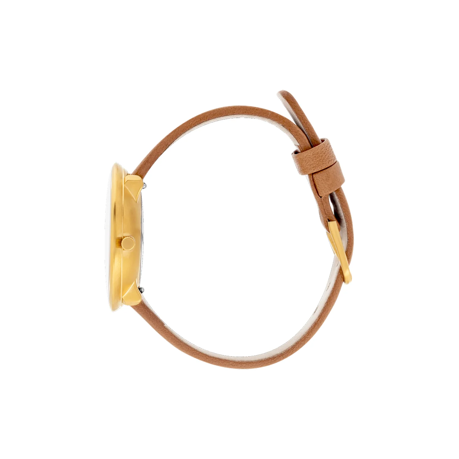 Arne Jacobsen - Roman Orchid Pink ur, 34 mm - guld IP/brun læderrem - Image 3