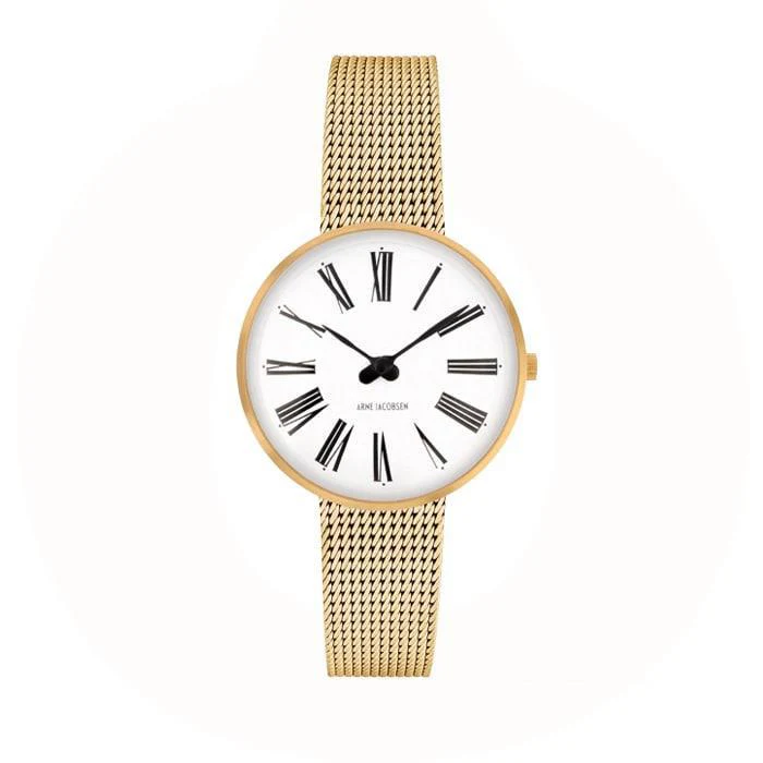 Arne Jacobsen - Roman Ur Ø30 mm - guldfarvet stål 53313-1409