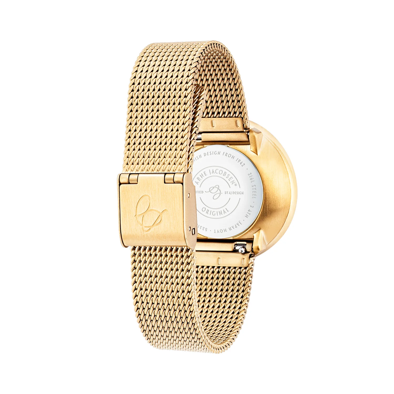 Arne Jacobsen - Station Burgundy Red, Ø34 mm - Guld PVD/meshlænke - Image 4