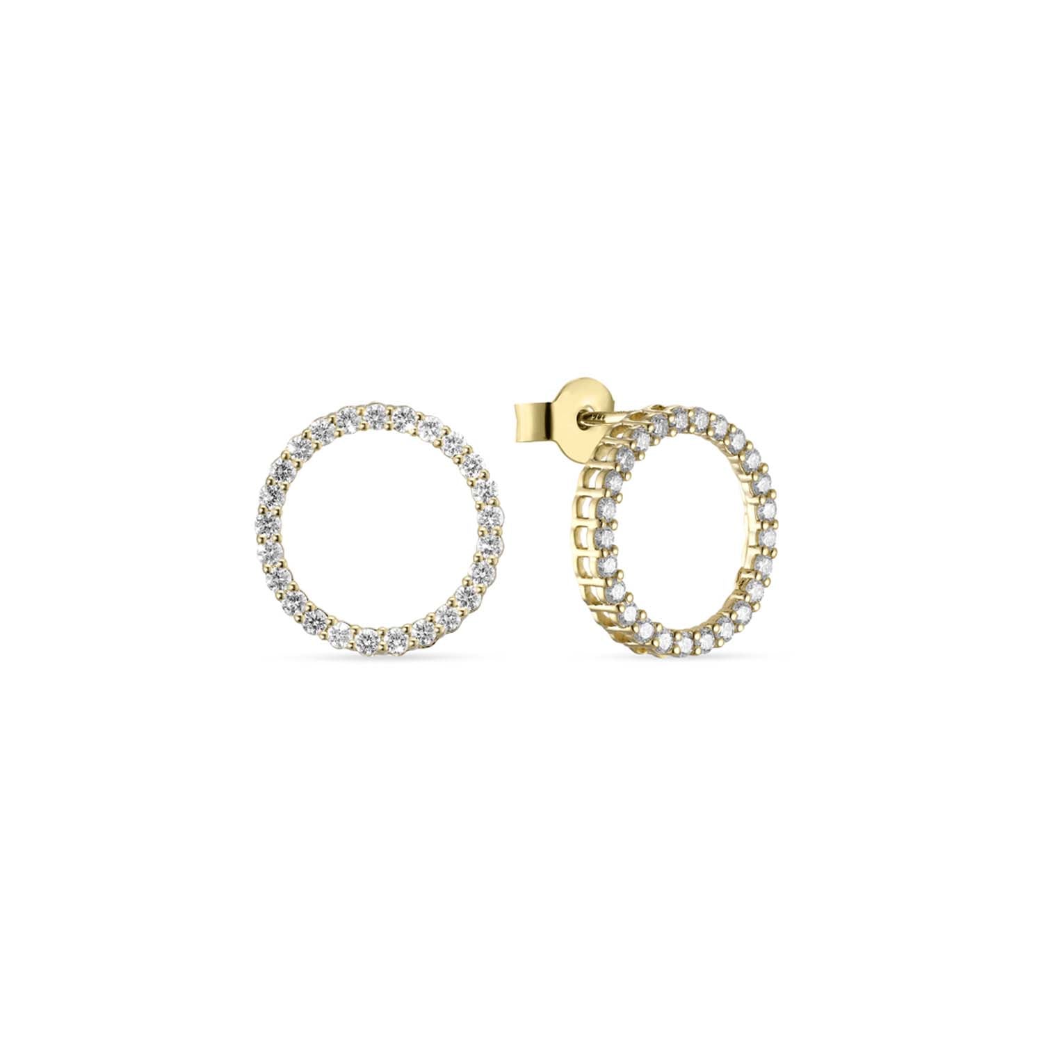 Aveny COLLECTION - Cirkel øreringe m. 50 brillianter, 0,70 ct. w/si - 14 kt. guld
