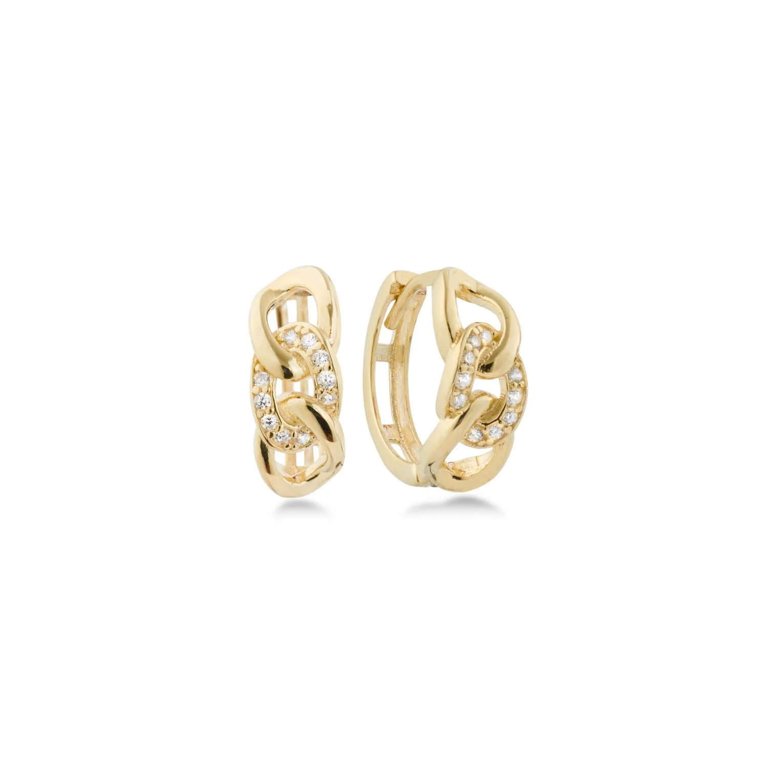 Aveny COLLECTION - Creoler m. zirkonia, 14 mm - 8 kt. guld