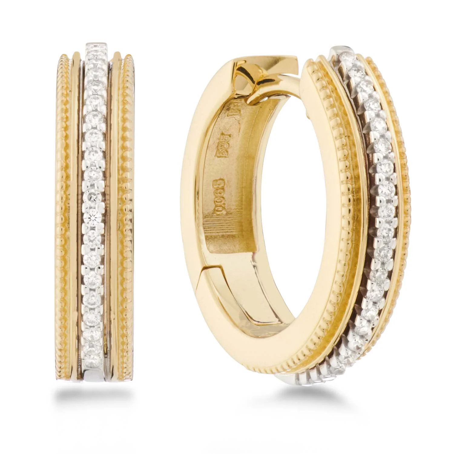 Aveny COLLECTION - Creoler med 0,13 ct. w/si, Ø15 mm - 14 kt. guld