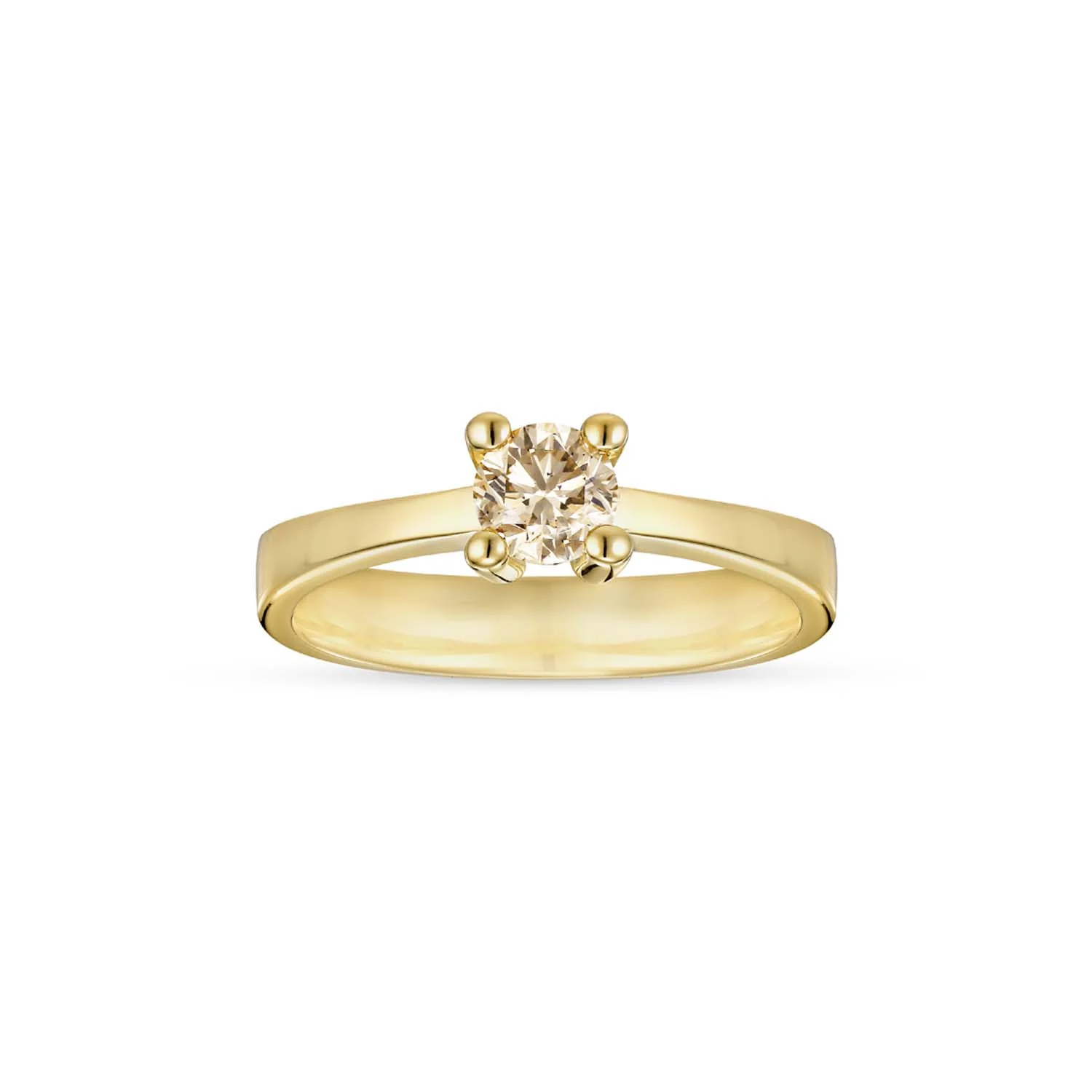 Aveny COLLECTION - Ring, 0,50 ct.vs/champagnefarvet - 14 kt. guld