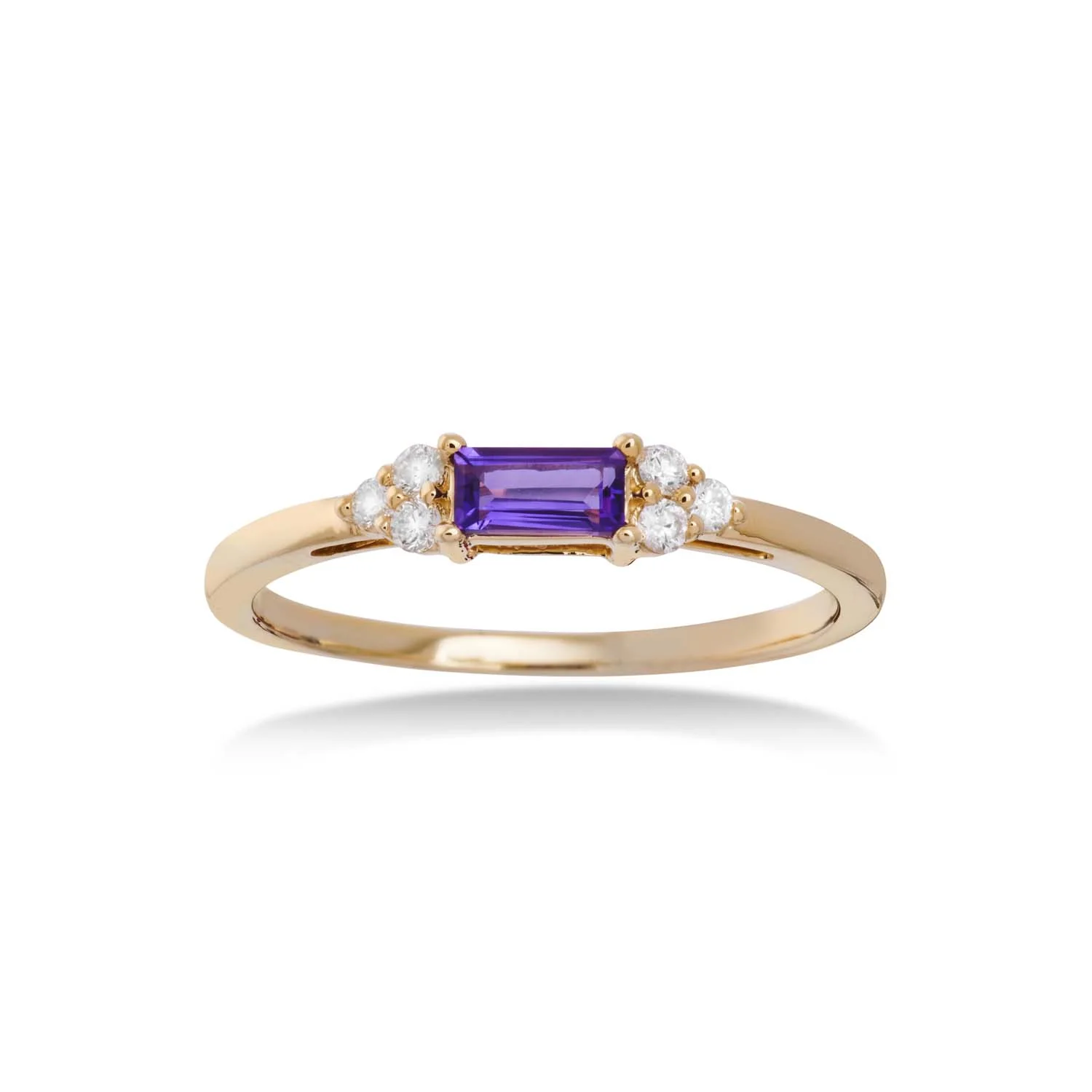 Aveny COLLECTION - Ring m. amethyst og brillanter, 0,11 ct. w/si - 14 kt. guld