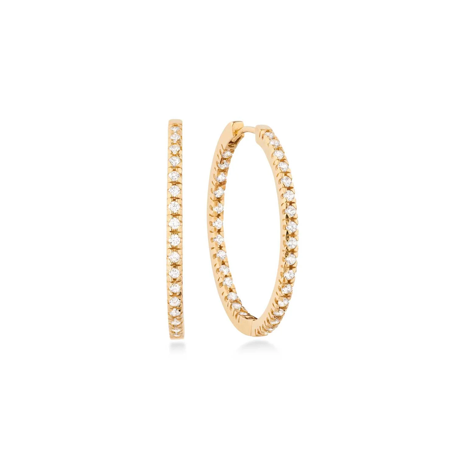 Aveny COLLECTION - Store creoler m. zirkonia - 8 kt. guld