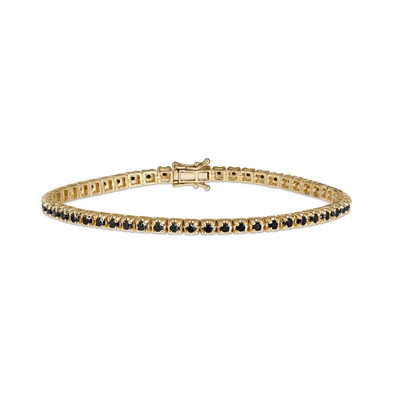 Aveny COLLECTION - Tennisarmbånd m. sorte brillanter, 2,68 ct./21 cm - 14 kt. guld