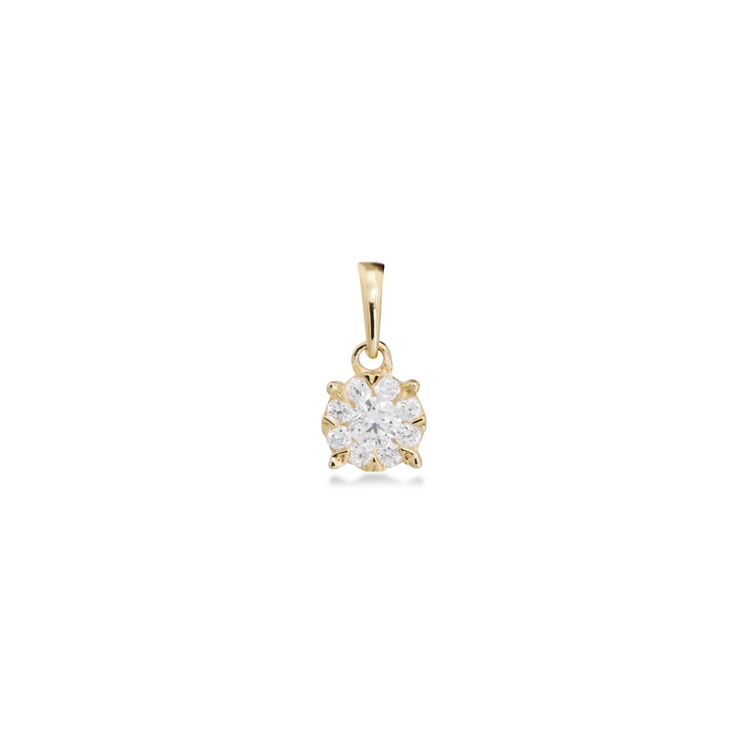 Aveny COLLECTION - Vedhæng m. 9 brillianter, 0,14 ct. w/si - 14 kt. guld
