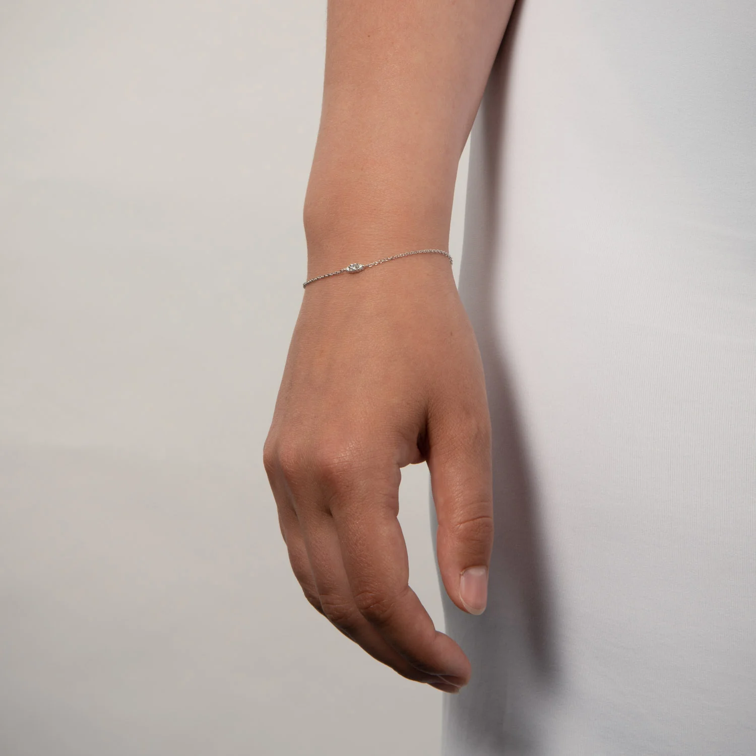 Aveny LUXURY - Armbånd, 0,12 ct. w/si, 19 cm - 14 kt. hvidguld - Image 2