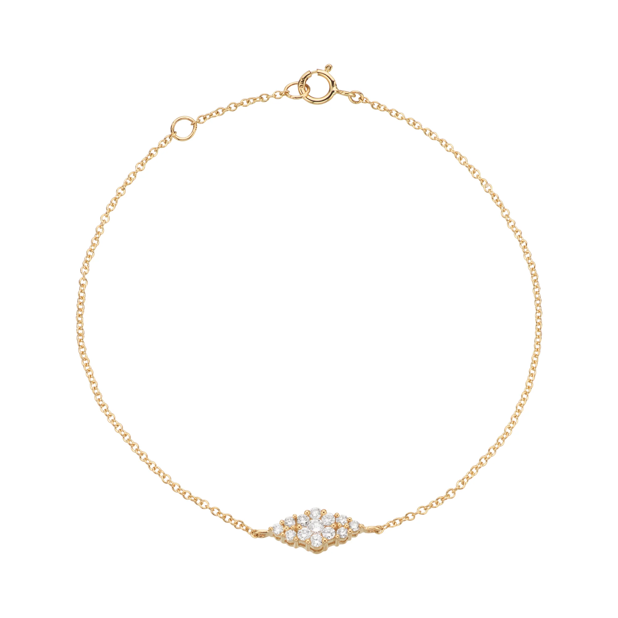 Aveny LUXURY - Armbånd, 0,28 ct. w/si, 19 cm - 14 kt. guld