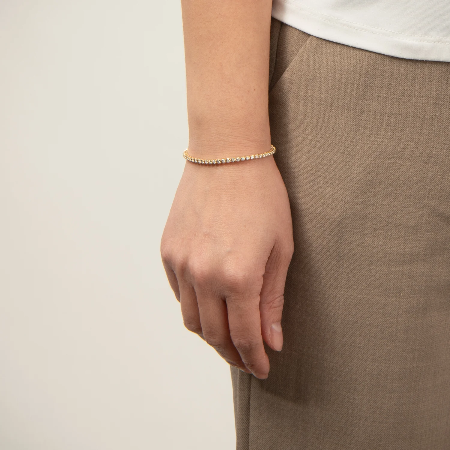 Aveny LUXURY - Armbånd m. 0,985 ct. w/si, 17,5 cm - 14 kt. guld - Image 2