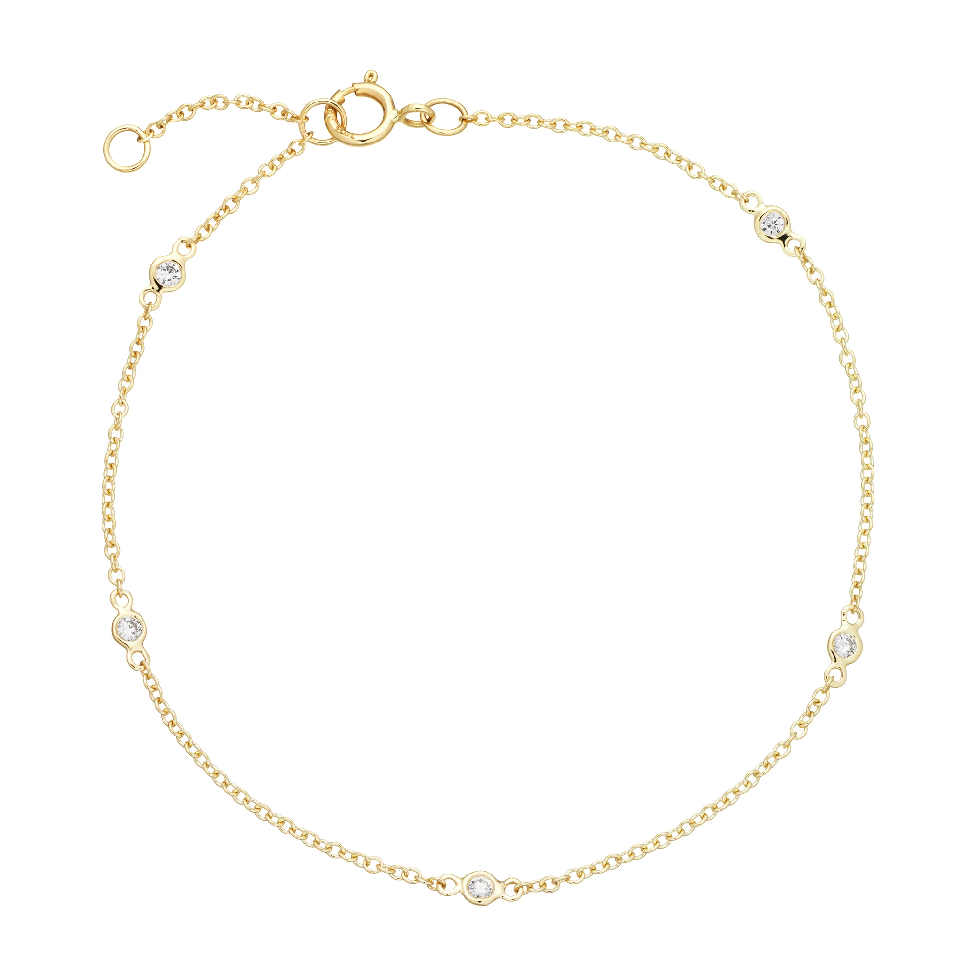 Aveny LUXURY - Armbånd m. 5x0,02 ct. w/si - 14 kt. guld